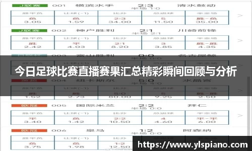 今日足球比赛直播赛果汇总精彩瞬间回顾与分析