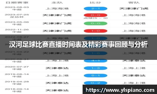 汉河足球比赛直播时间表及精彩赛事回顾与分析