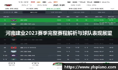 河南建业2023赛季完整赛程解析与球队表现展望