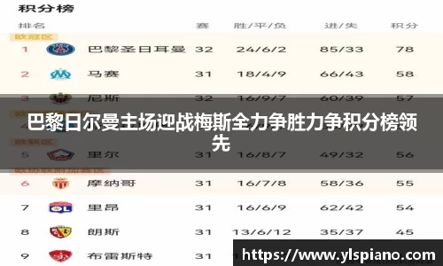 巴黎日尔曼主场迎战梅斯全力争胜力争积分榜领先